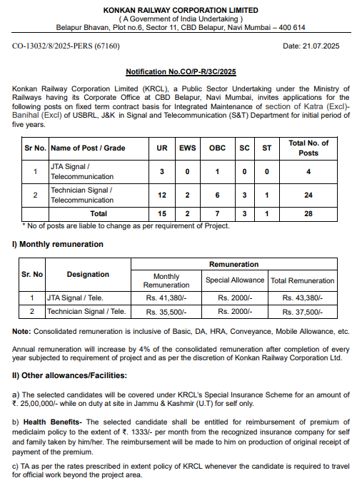 KRCL JTA Notification